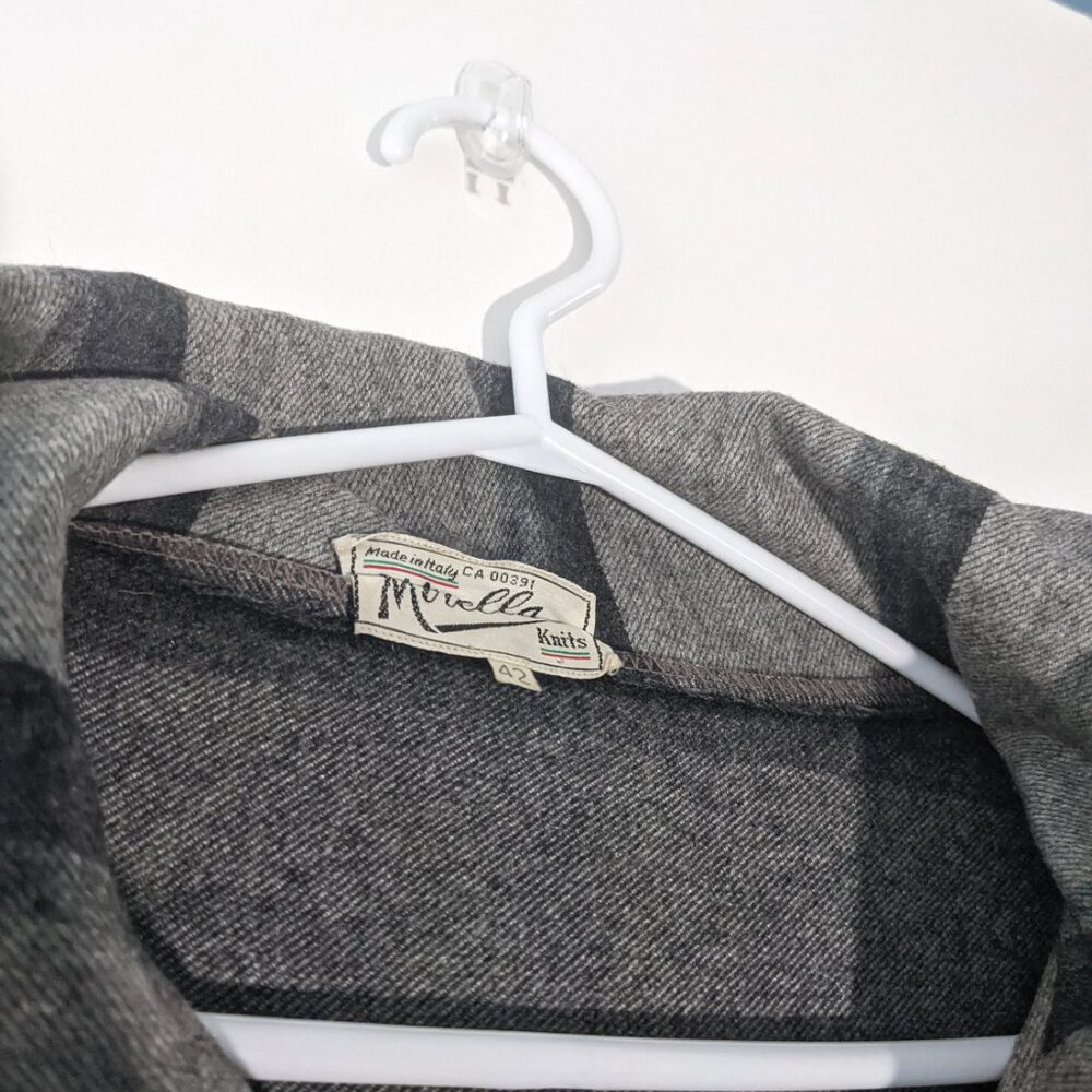 Vintage Mirella Knits Grey Striped Wool Jacket Size 42 - Made in Italy - Picture 2 of 3